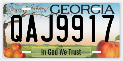 GA license plate QAJ9917