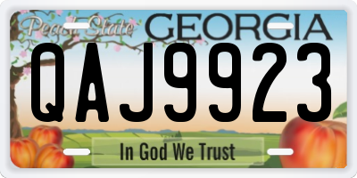 GA license plate QAJ9923