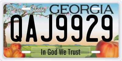GA license plate QAJ9929