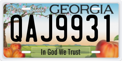 GA license plate QAJ9931