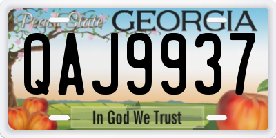 GA license plate QAJ9937
