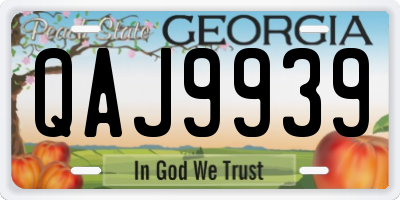 GA license plate QAJ9939
