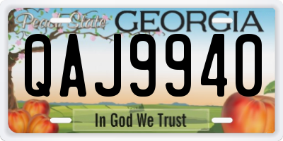 GA license plate QAJ9940
