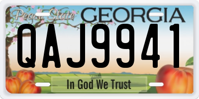 GA license plate QAJ9941