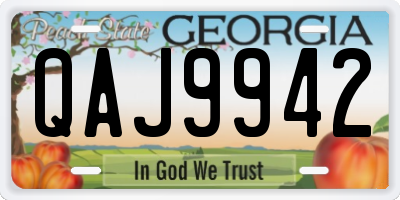 GA license plate QAJ9942