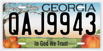 GA license plate QAJ9943