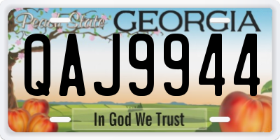 GA license plate QAJ9944