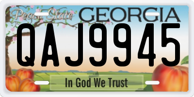 GA license plate QAJ9945