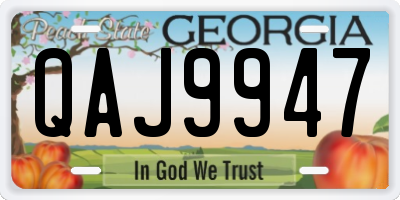GA license plate QAJ9947
