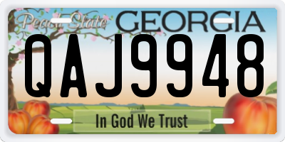 GA license plate QAJ9948