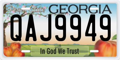 GA license plate QAJ9949