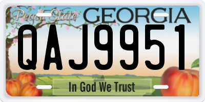 GA license plate QAJ9951