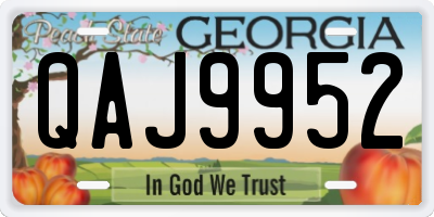 GA license plate QAJ9952