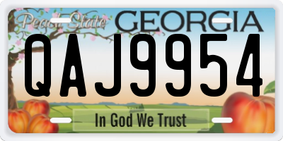 GA license plate QAJ9954