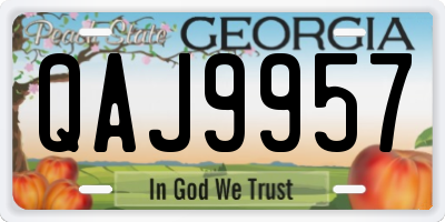 GA license plate QAJ9957