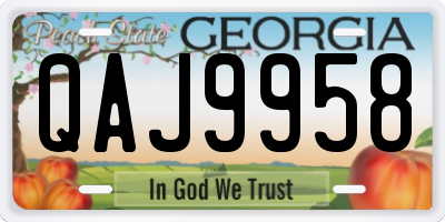 GA license plate QAJ9958