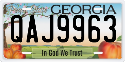 GA license plate QAJ9963