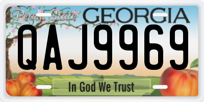 GA license plate QAJ9969
