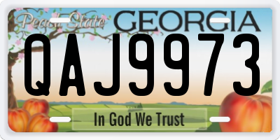 GA license plate QAJ9973