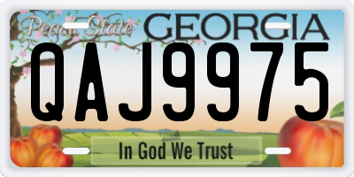 GA license plate QAJ9975