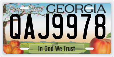 GA license plate QAJ9978
