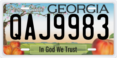 GA license plate QAJ9983