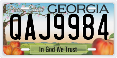 GA license plate QAJ9984