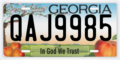 GA license plate QAJ9985