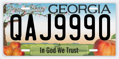 GA license plate QAJ9990