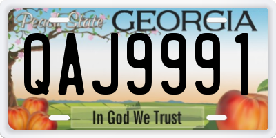 GA license plate QAJ9991