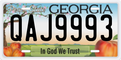 GA license plate QAJ9993
