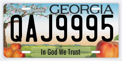 GA license plate QAJ9995