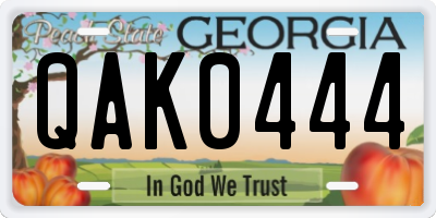 GA license plate QAK0444