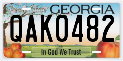 GA license plate QAK0482