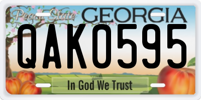 GA license plate QAK0595