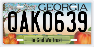 GA license plate QAK0639