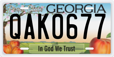 GA license plate QAK0677