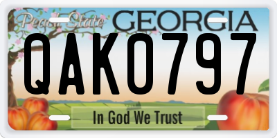 GA license plate QAK0797