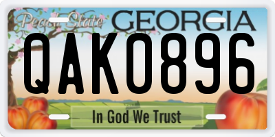 GA license plate QAK0896