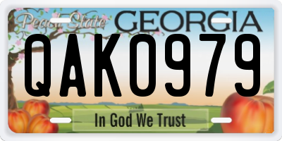 GA license plate QAK0979