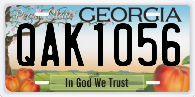 GA license plate QAK1056