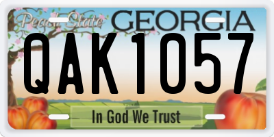 GA license plate QAK1057