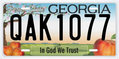 GA license plate QAK1077