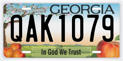 GA license plate QAK1079