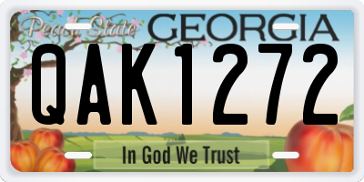 GA license plate QAK1272