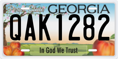 GA license plate QAK1282