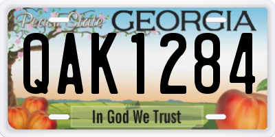 GA license plate QAK1284