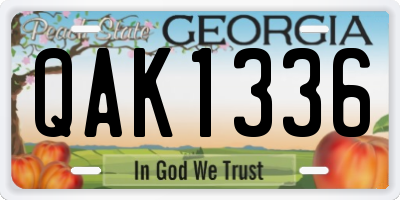 GA license plate QAK1336