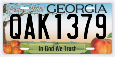 GA license plate QAK1379