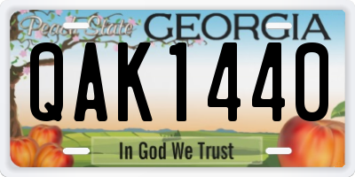 GA license plate QAK1440